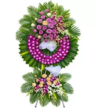 Kệ hoa viếng hồng tím